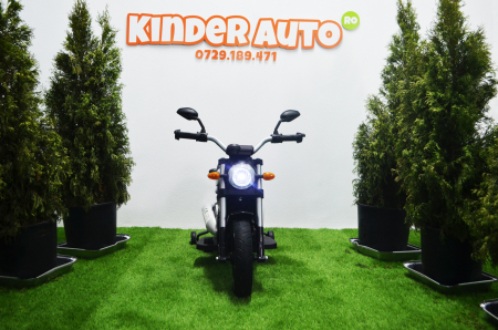 Kids ride-on electric motorbike BT307 with auxiliary wheels, 60W, inflatable wheels, black [3]