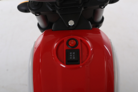 Kids ride-on electric motorbike BT307 with auxiliary wheels, 60W, inflatable wheels, red [7]