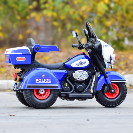 Ride-on motorcycle for children with remote control, inflatable wheels, leather seat, model BJLT609, 50W, 6V-7Ah, blue [8]