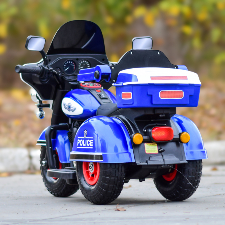 Ride-on motorcycle for children with remote control, inflatable wheels, leather seat, model BJLT609, 50W, 6V-7Ah, blue [6]