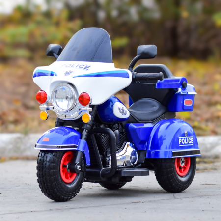 Ride-on motorcycle for children with remote control, inflatable wheels, leather seat, model BJLT609, 50W, 6V-7Ah, blue [1]