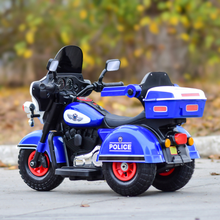 Ride-on motorcycle for children with remote control, inflatable wheels, leather seat, model BJLT609, 50W, 6V-7Ah, blue [5]