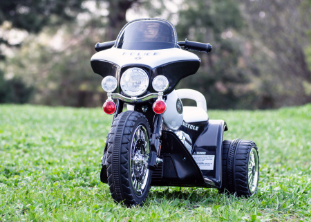 Electric Ride-on Police motorcycle with 3 wheels, JT568, 35W, 6V, standard, white & black [2]