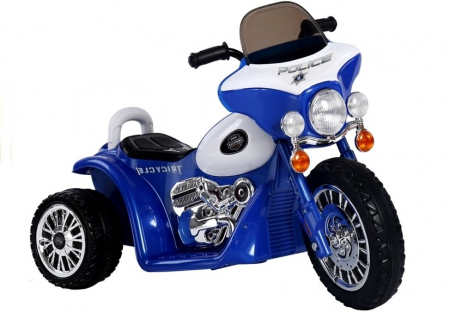 Motociclete electrice - Motocicleta electrica pentru copii, POLICE JT568, 35W, echipare standard, albastru