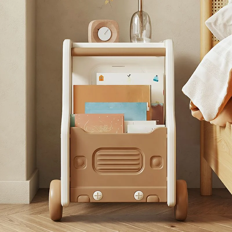 Toy Organizer, Bus-Shaped with Wheels, Multifunctional, Includes LEGO Piece Holder, Brown [2]