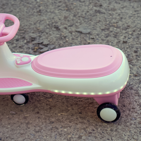 Wiggle Car 360 Electric Ride-On for Kids, Ages 3–7, 12V 90W, pink [12]