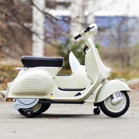 Ride-on scooter for children, licensed Piaggio VESPA 150 VL1T, 110W, 12V, 10Ah, beige [8]