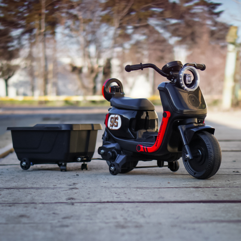 Ride-on scooter for children, with detachable trailer, remote control, model BJBTK3, 70W, black [1]