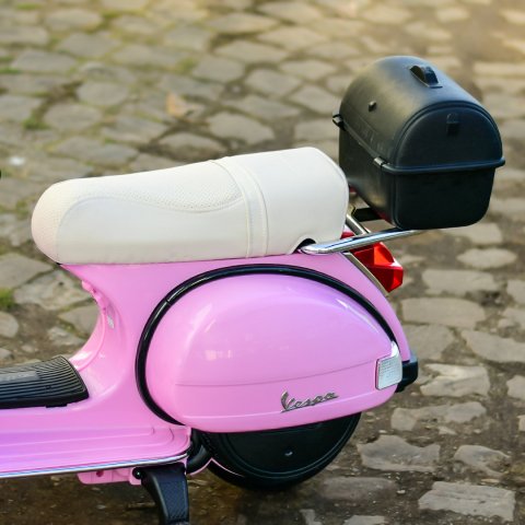 Electric scooter for children licensed Piaggio PX150, 70W, 12V, premium, box included, pink [9]