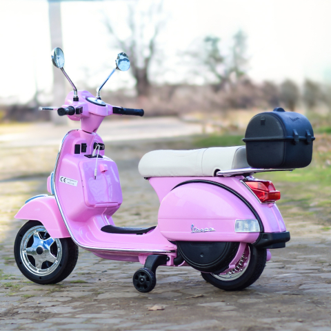 Electric scooter for children licensed Piaggio PX150, 70W, 12V, premium, box included, pink [5]