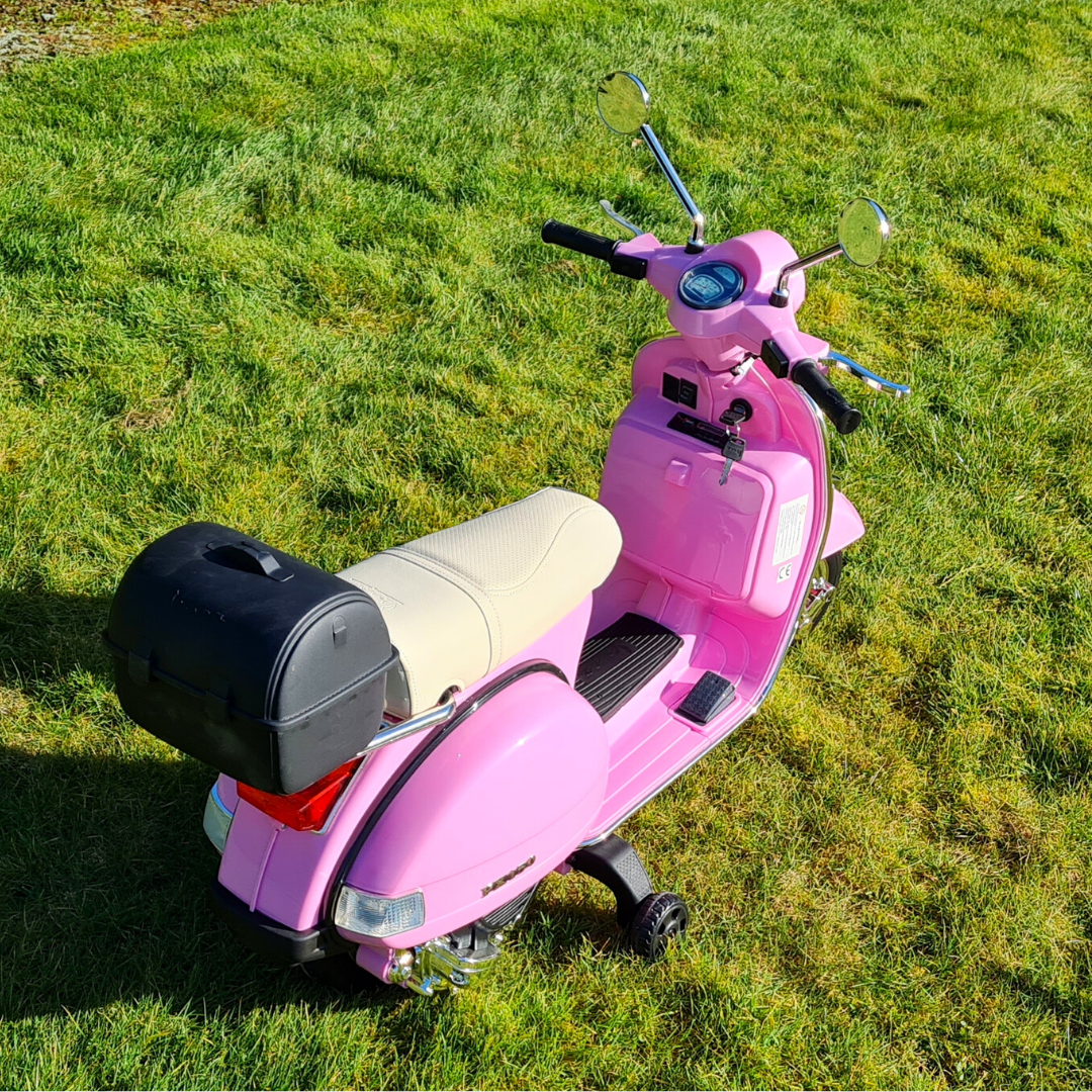 Electric scooter for children licensed Piaggio PX150, 70W, 12V, premium, box included, pink [17]
