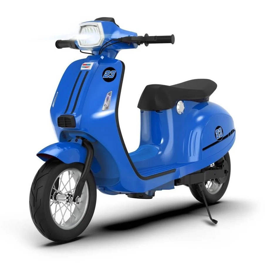Ride on Motorcycles - Ride-on scooter for children Retro model, 350W, 24V 10Ah, inflatable wheels, blue