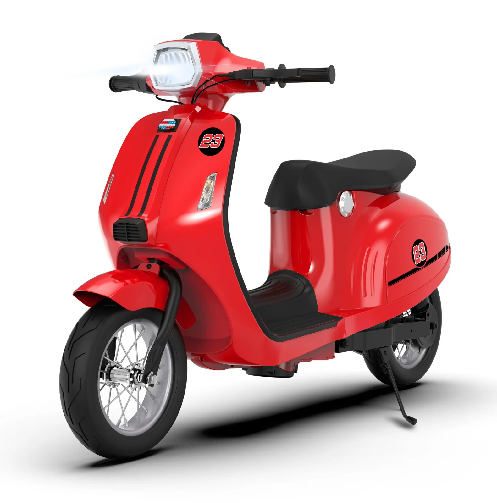 Ride on Motorcycles - Ride-on scooter for children Retro model, 350W, 24V 10Ah, inflatable wheels, red
