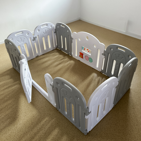 Spatiu de joaca pentru copii tip tarc, usa acces cu siguranta, accesorii incluse, pliabil, gri [5]