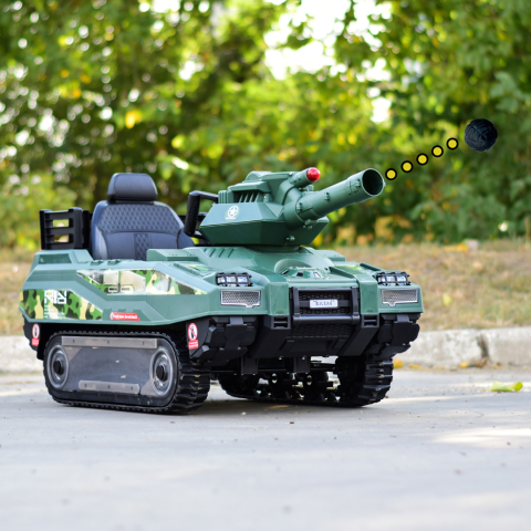 Electric Ride-On Tank for Kids Commander, 110W, 12V 12Ah, Green Camouflage [8]