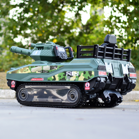 Electric Ride-On Tank for Kids Commander, 110W, 12V 12Ah, Green Camouflage [5]