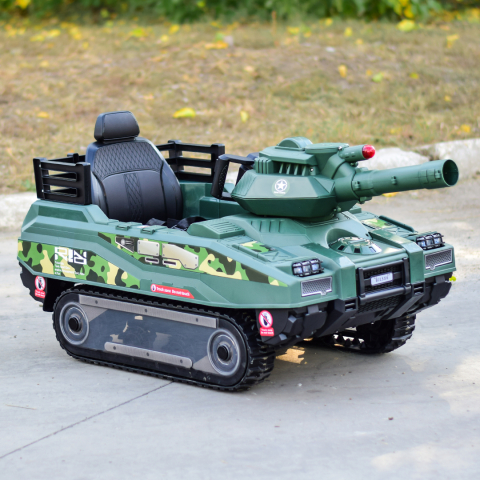 Electric Ride-On Tank for Kids Commander, 110W, 12V 12Ah, Green Camouflage [11]