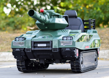 Electric ride-on tank for children Commander, 240W, 24V, multiple functions, camouflage green [3]
