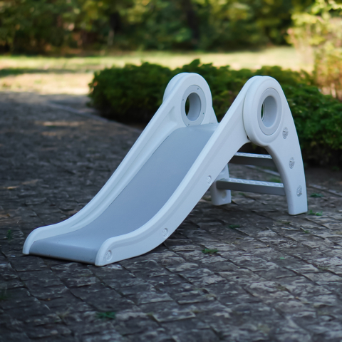 Tobogan copii cu design ergonomic, interior sau exterior, trepte antiderapante, pliabil, alb [1]