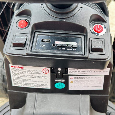 Tractor electric cu remorca pentru copii 720-T, 90W, cupa si incarcator, 12V, premium, rosu [43]