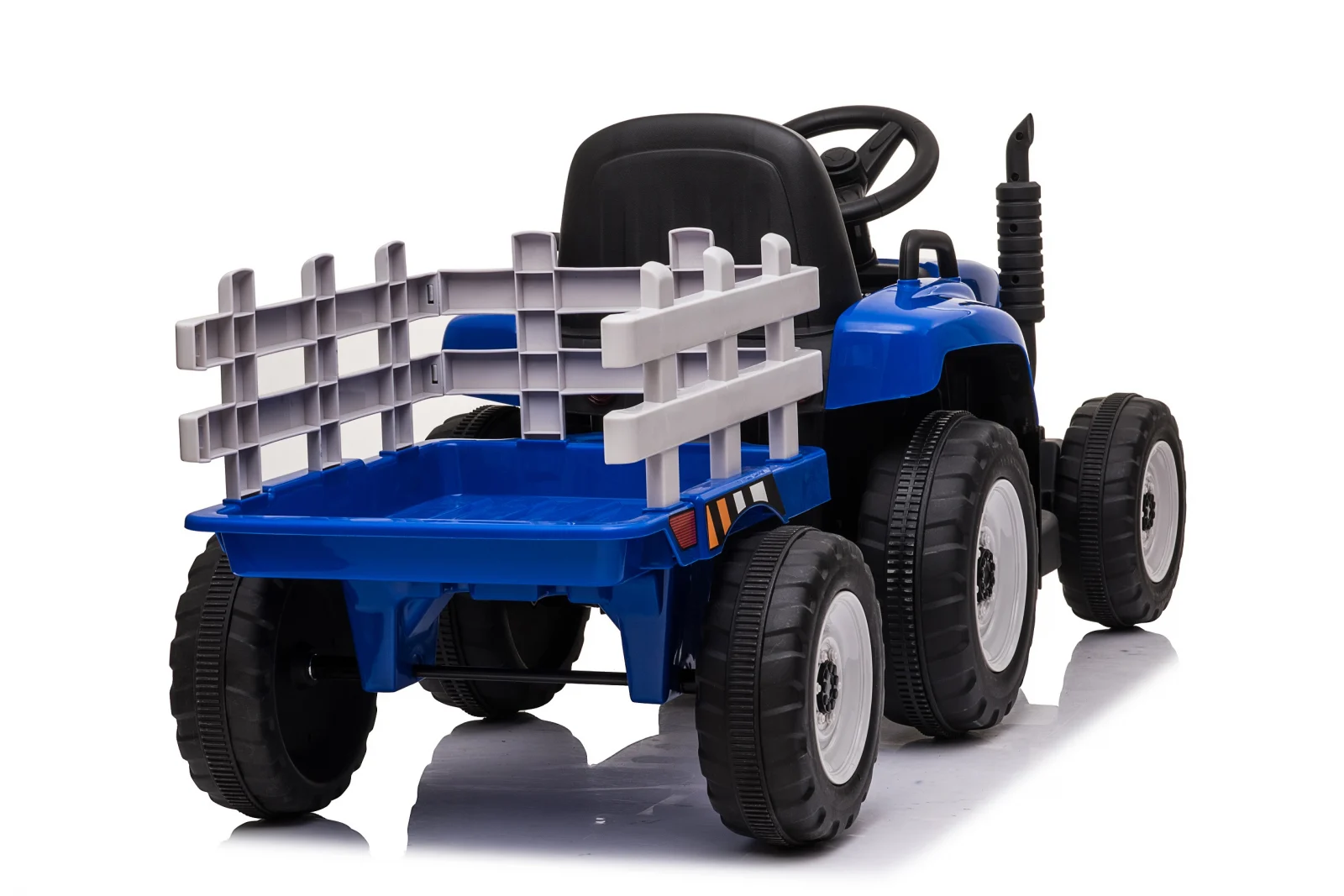 Electric ride-on tractor BJ-611, 60W, 12V with trailer and remote control, blue [1]