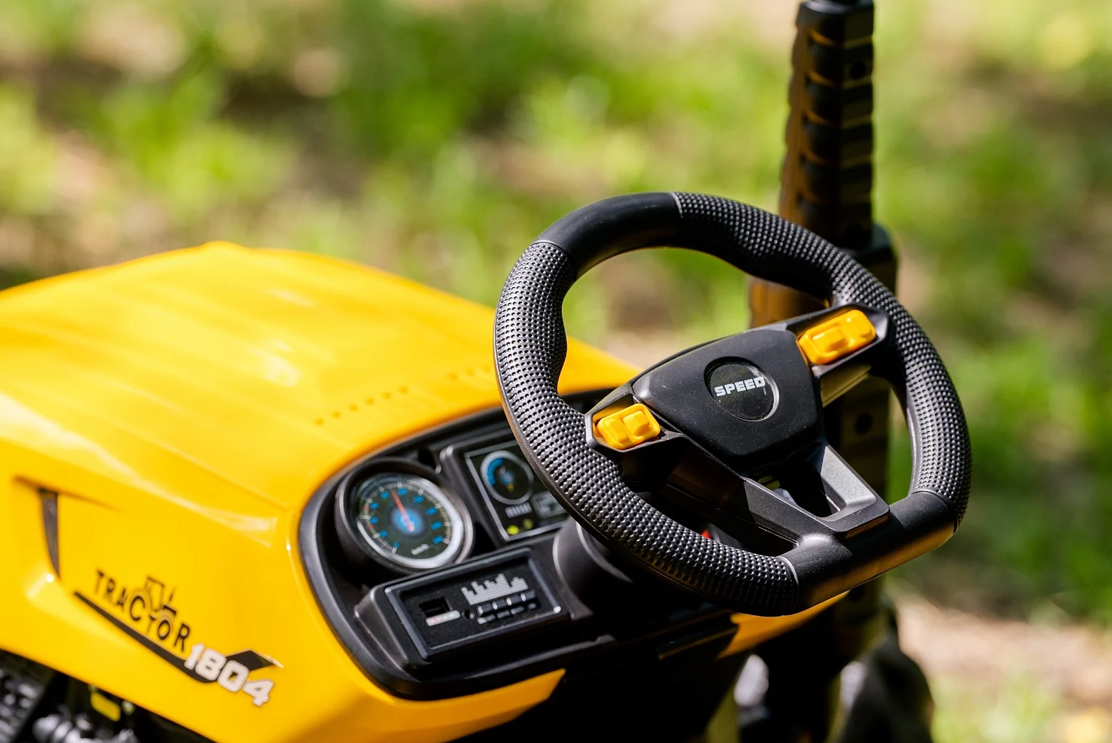 Tractoras electric copii, 90W 12V 10Ah cu remorca, culoare galben [9]