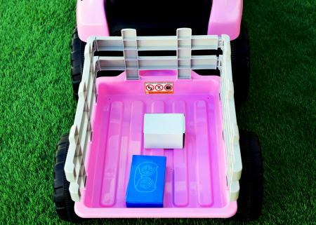 Electric ride-on tractor BJ-611, 60W, 12V with trailer and remote control, pink [9]