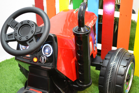 Tractoras electric pentru copii Kinderauto HL-2788, 90W, 12V, cu telecomanda, STANDARD, rosu [7]