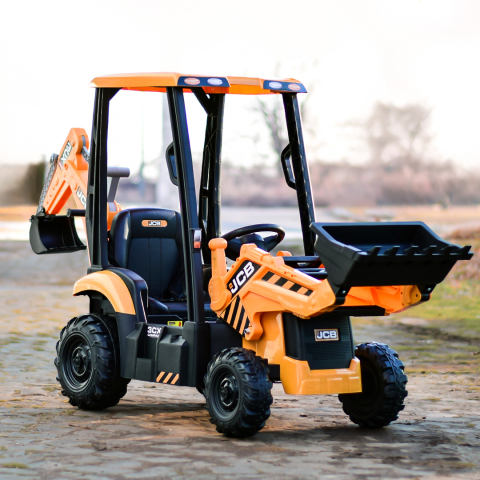 Tractoras electric pentru copii JCB, 70W, 12V, incarcator si cupa manuala, galben [2]