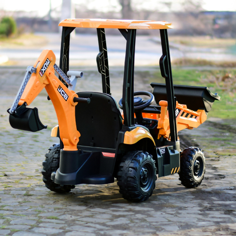 Tractoras electric pentru copii JCB, 70W, 12V, incarcator si cupa manuala, galben [6]