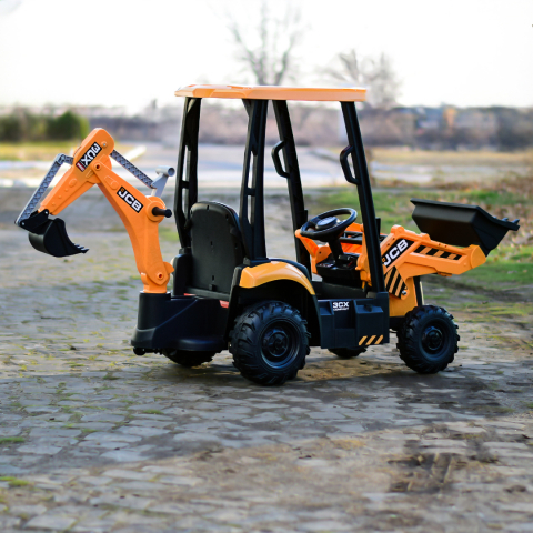 Tractoras electric pentru copii JCB, 70W, 12V, incarcator si cupa manuala, galben [5]