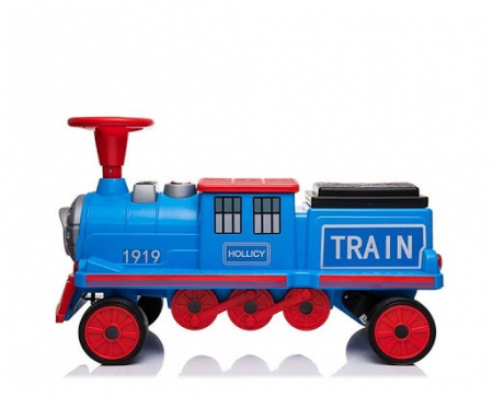 Electric ride-on train, additional wagon for 3 children SX1919, 180W, EVA wheels, music player, blue [8]