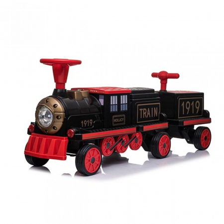 Electric Ride-On cars - Electric ride-on train, additional wagon for 3 children SX1919, 180W, EVA wheels, music player, red