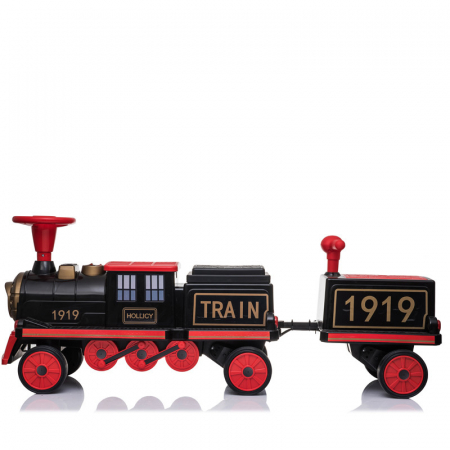 Electric ride-on train, additional wagon for 3 children SX1919, 180W, EVA wheels, music player, red [4]