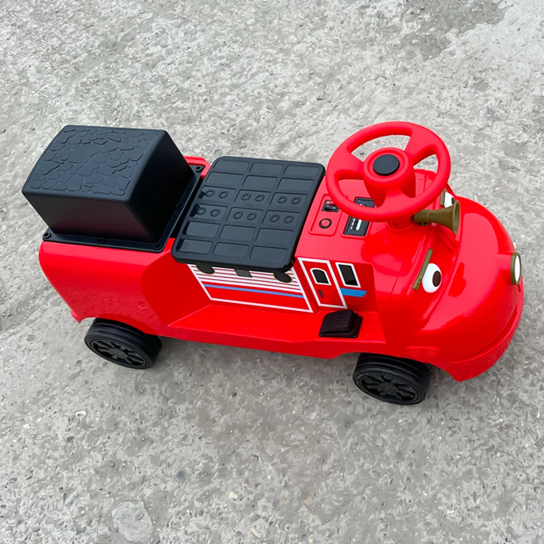 Trenulet electric pentru copii 3-6 ani, CHUGGINGTON, 90W 12V, rosu [6]