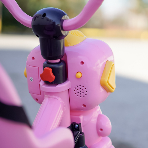 3-in-1 GRobo Tricycle with Parent Handle for Kids Aged 1-4 Years, EVA Wheels, Pedals, Safety Belt, Storage Compartment, pink [13]