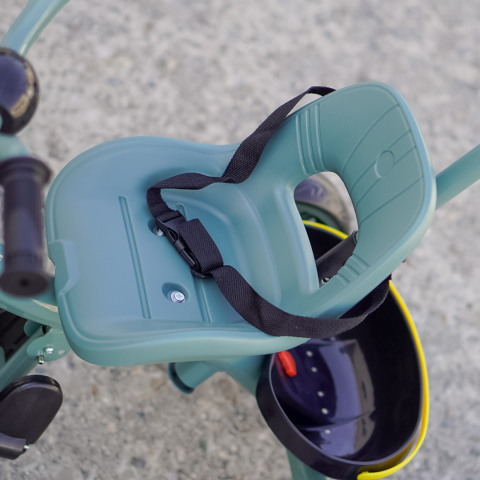 3-in-1 Spider Tricycle with Parent Handle for Kids, EVA Wheels, Pedals, Safety Belt, Storage Compartment, green [9]