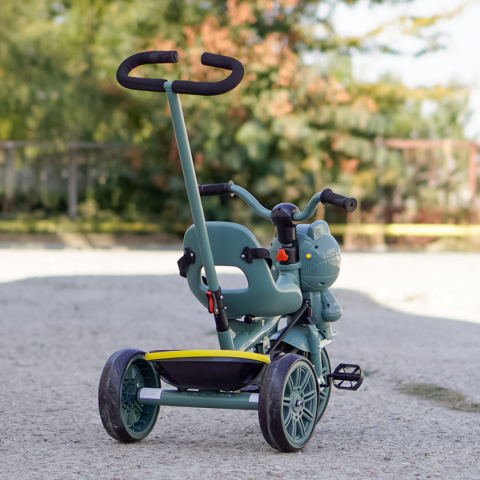 3-in-1 Spider Tricycle with Parent Handle for Kids, EVA Wheels, Pedals, Safety Belt, Storage Compartment, green [3]