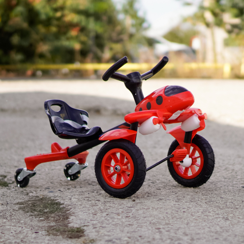Tricicleta cu pedale Air 360, pentru copii 2-4 ani, scaun ergonomic, rosie [2]