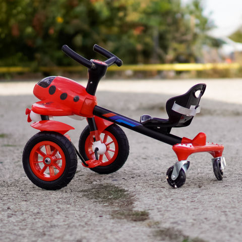 Tricicleta cu pedale Air 360, pentru copii 2-4 ani, scaun ergonomic, rosie [6]