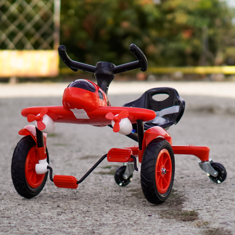 Tricicleta cu pedale Air 360, pentru copii 2-4 ani, scaun ergonomic, rosie [7]
