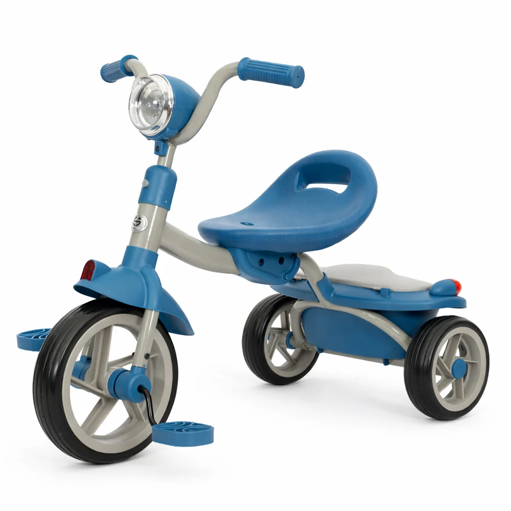 Trotinete & Biciclete Electrice - Tricicleta cu pedale pentru copii 2-4 ani, roti moi EVA, pliabila, albastra