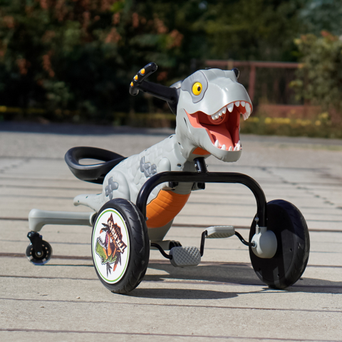 Tricicleta cu pedale T-Rex drift 360, copii 3-6 ani, gri [1]