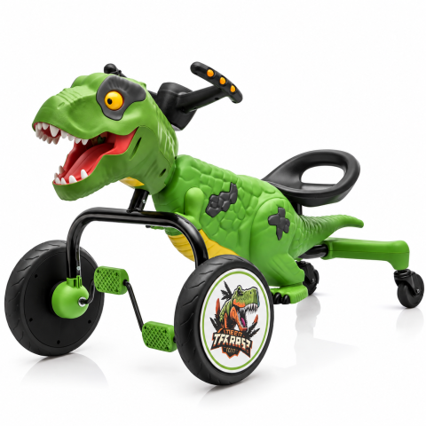 Vehicule speciale copii - Tricicleta cu pedale T-Rex drift 360, copii 3-6 ani, verde