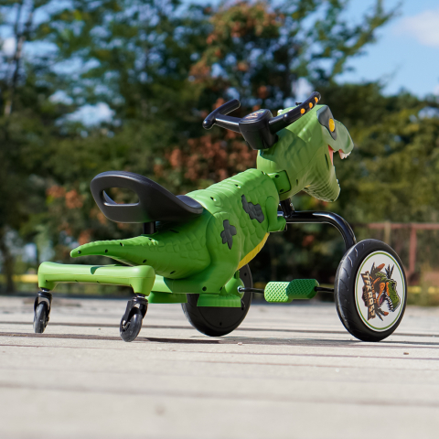 Tricicleta cu pedale T-Rex drift 360, copii 3-6 ani, verde [3]