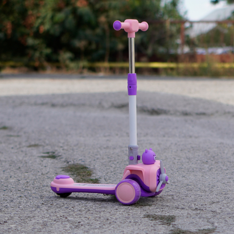 3-in-1 Kids’ Scooter, Ages 2-5 Years, Foldable and Adjustable, LED Lights and Interactive Sounds, Soft Wheels, pink [6]