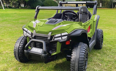 Electric ride on UTV for children Buggy-Truck, 2 seats, 200W, 12V, premium equipped, army green [3]
