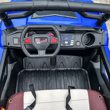 UTV electric 4x4, pentru 2 copii, RZR1000 180W 12V, premium, albastru [13]