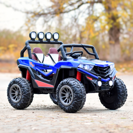 UTV electric 4x4, pentru 2 copii, RZR1000 180W 12V, premium, albastru [9]