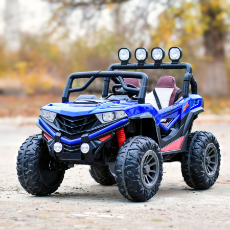 UTV electric 4x4, pentru 2 copii, RZR1000 180W 12V, premium, albastru [1]